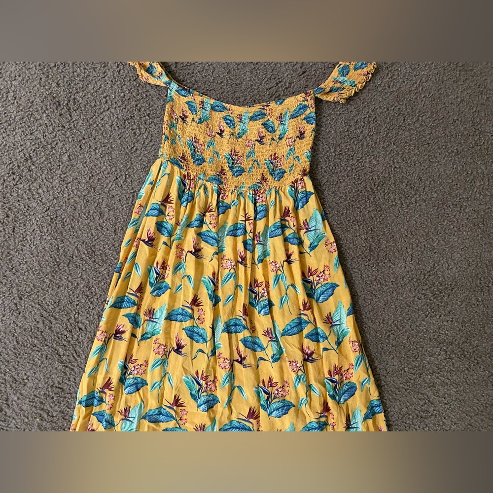 ☀️Forever 21 yellow floral dress Size Large - Picture 3 of 5